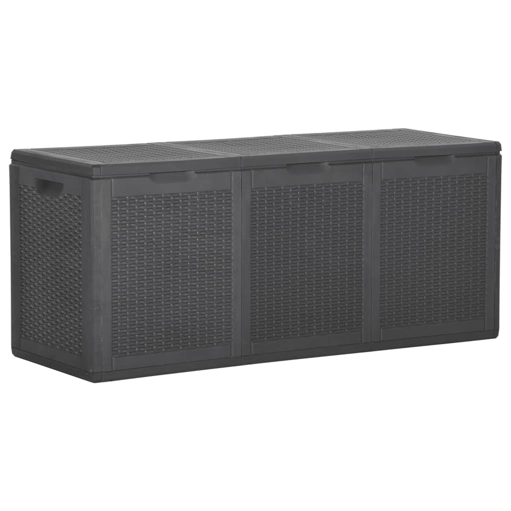 Garten-Aufbewahrungsbox 270 L Schwarz PP Rattan