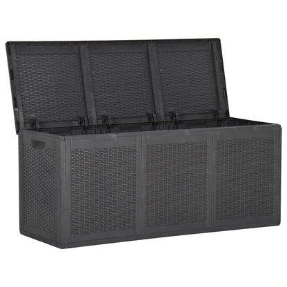 Garten-Aufbewahrungsbox 270 L Schwarz PP Rattan