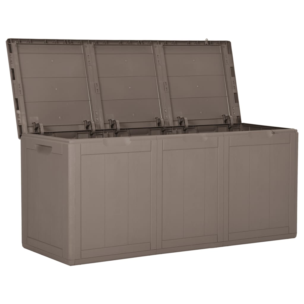 Garten-Aufbewahrungsbox 270 L Braun PP Rattan