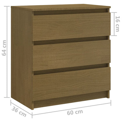 Bedside tables 2 pcs. Honey brown 60x36x64 cm solid pine