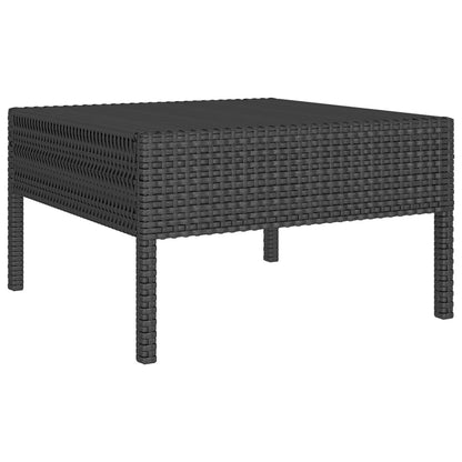 5-tlg. Garten-Lounge-Set mit Auflagen Poly Rattan Schwarz