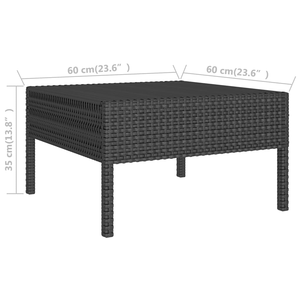 5-tlg. Garten-Lounge-Set mit Auflagen Poly Rattan Schwarz