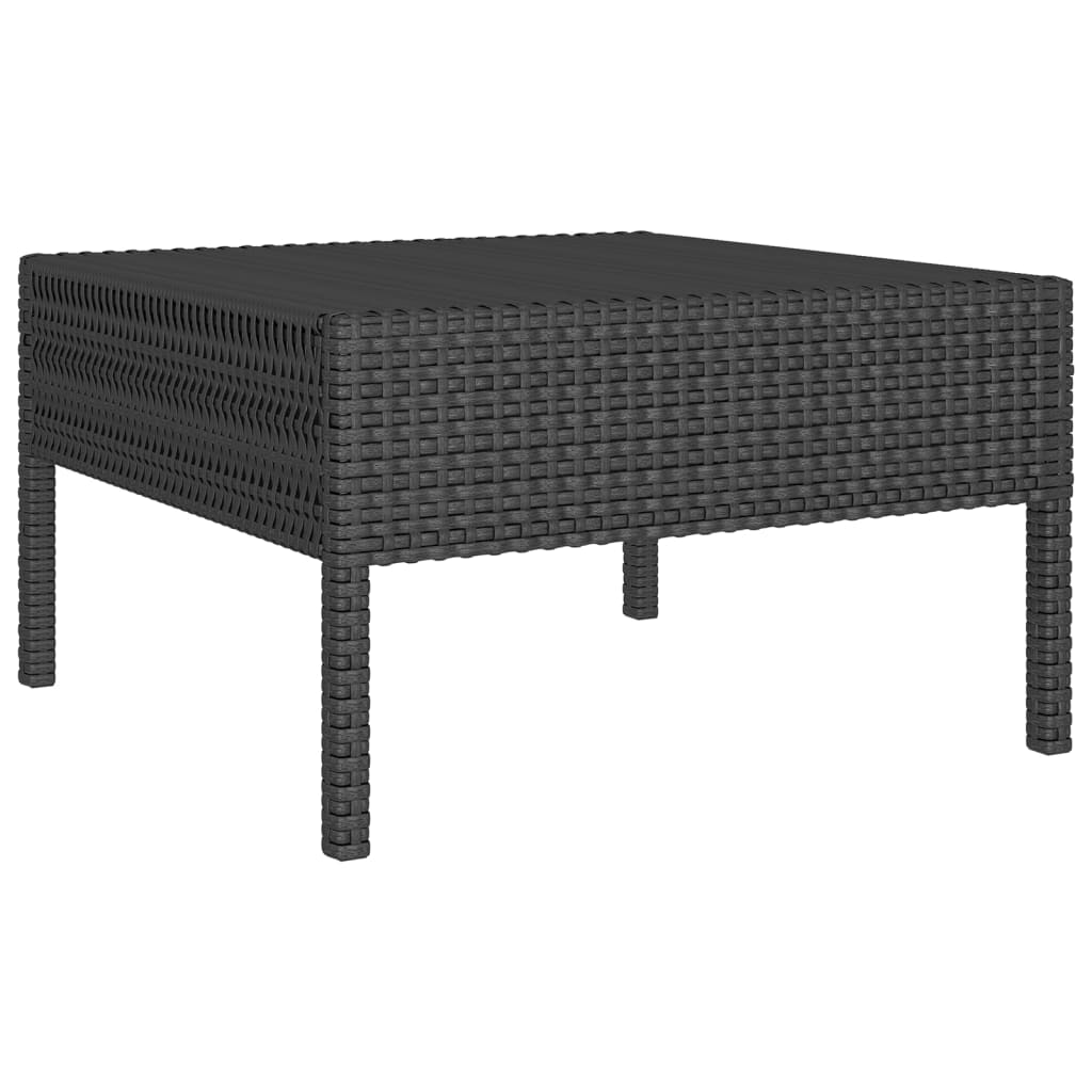 7-tlg. Garten-Lounge-Set mit Auflagen Poly Rattan Schwarz