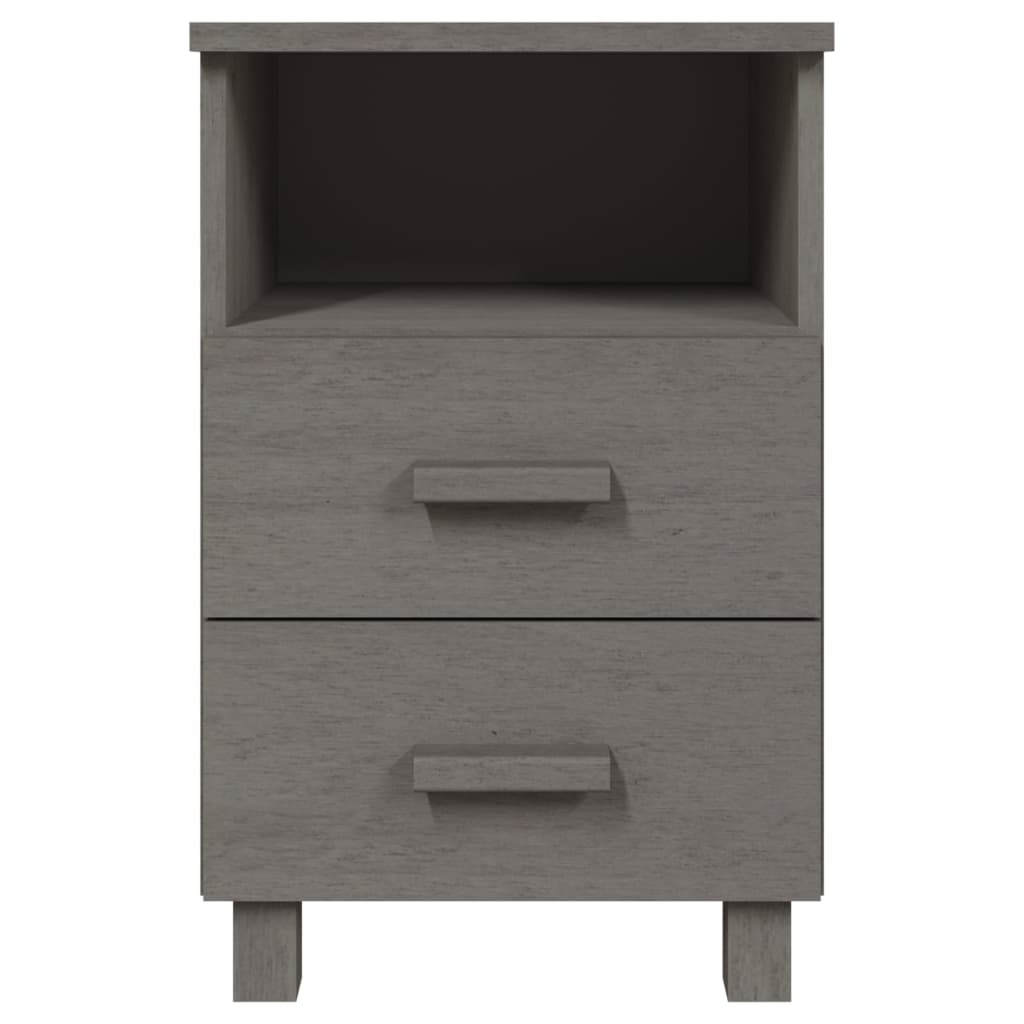 Bedside tables HAMAR 2 pcs. Light grey 40x35x62 cm solid wood