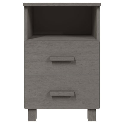 Bedside tables HAMAR 2 pcs. Light grey 40x35x62 cm solid wood