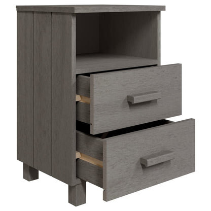 Bedside tables HAMAR 2 pcs. Light grey 40x35x62 cm solid wood