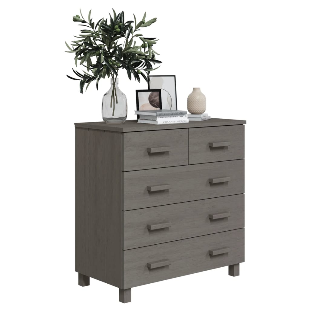 Sideboard HAMAR light grey 79x40x80 cm solid pine