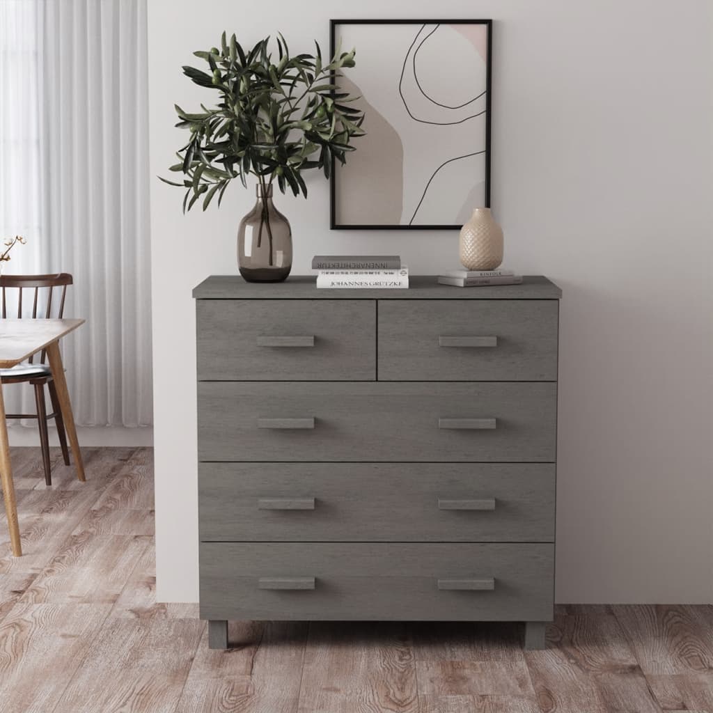 Sideboard HAMAR light grey 79x40x80 cm solid pine