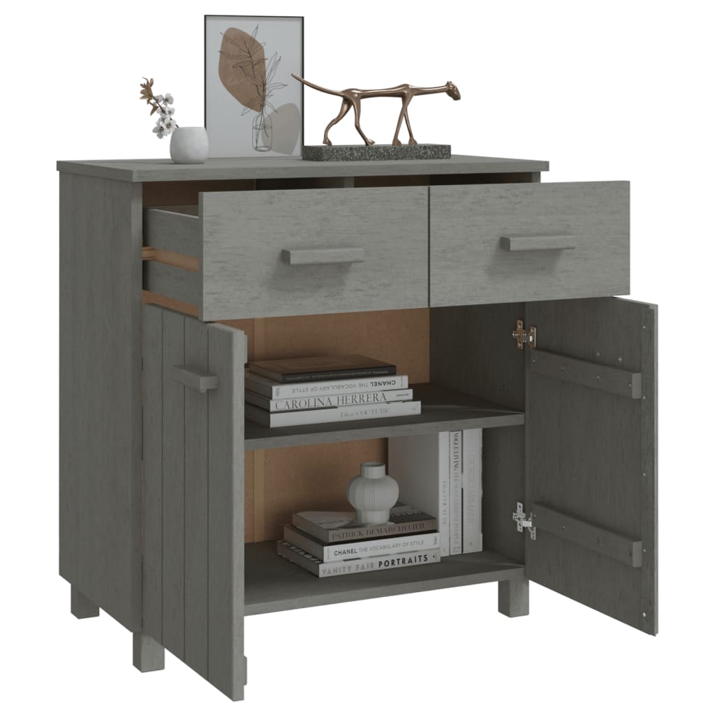 Sideboard HAMAR light grey 79x40x80 cm solid pine