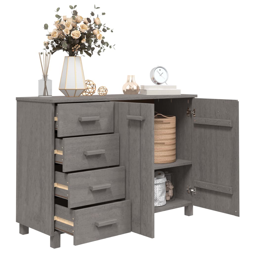 Sideboard HAMAR light grey 113x40x80 cm solid pine