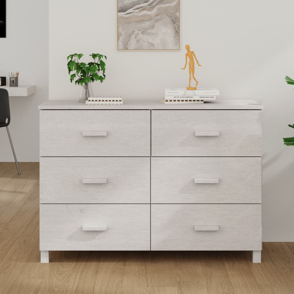 Sideboard HAMAR White 113x40x80 cm solid pine