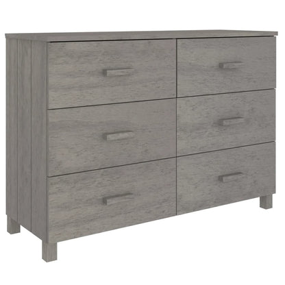 Sideboard HAMAR light grey 113x40x80 cm solid pine