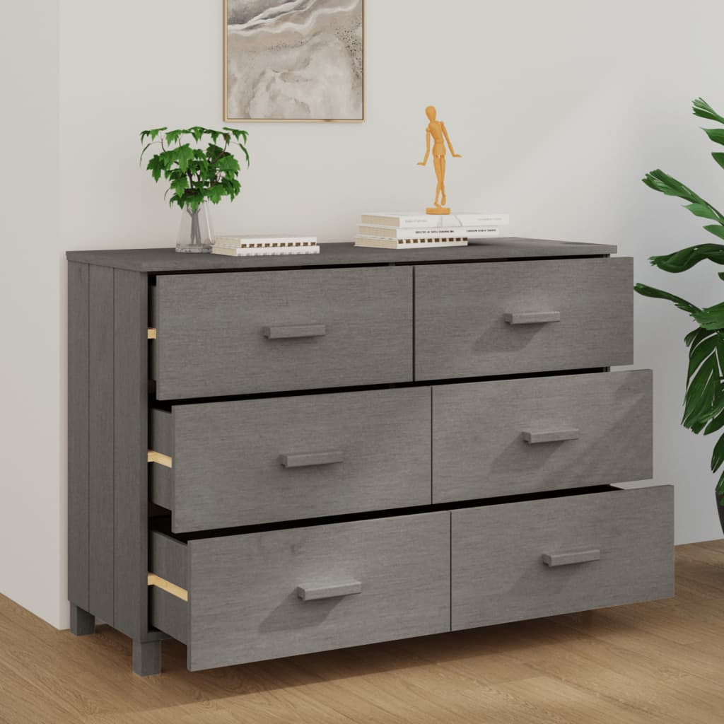 Sideboard HAMAR light grey 113x40x80 cm solid pine