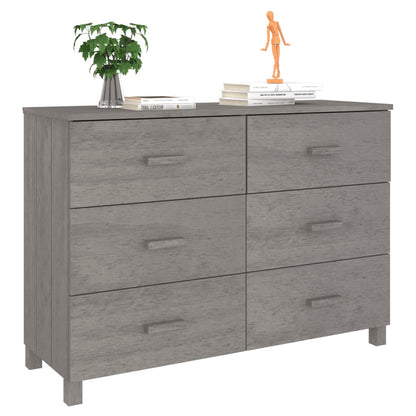 Sideboard HAMAR light grey 113x40x80 cm solid pine