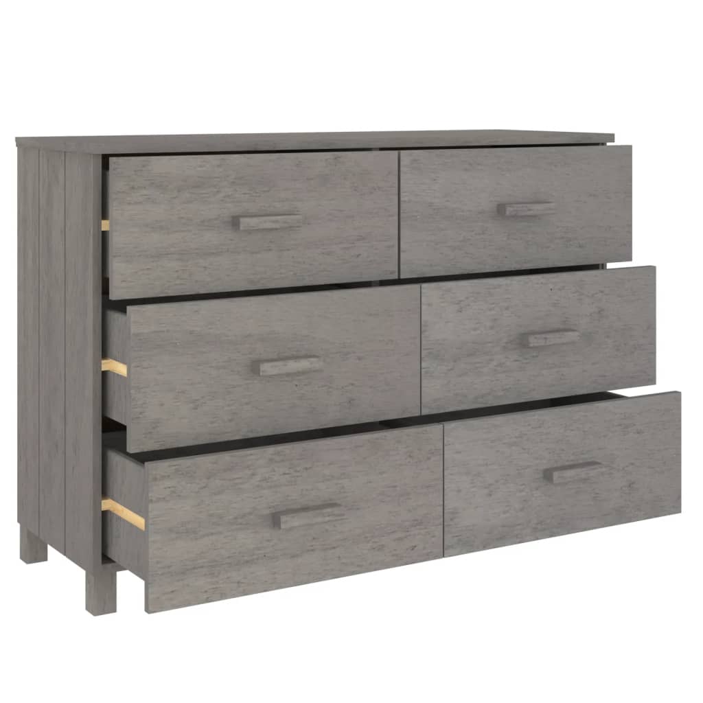 Sideboard HAMAR light grey 113x40x80 cm solid pine