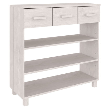 Console table HAMAR white 90x35x90 cm solid pine