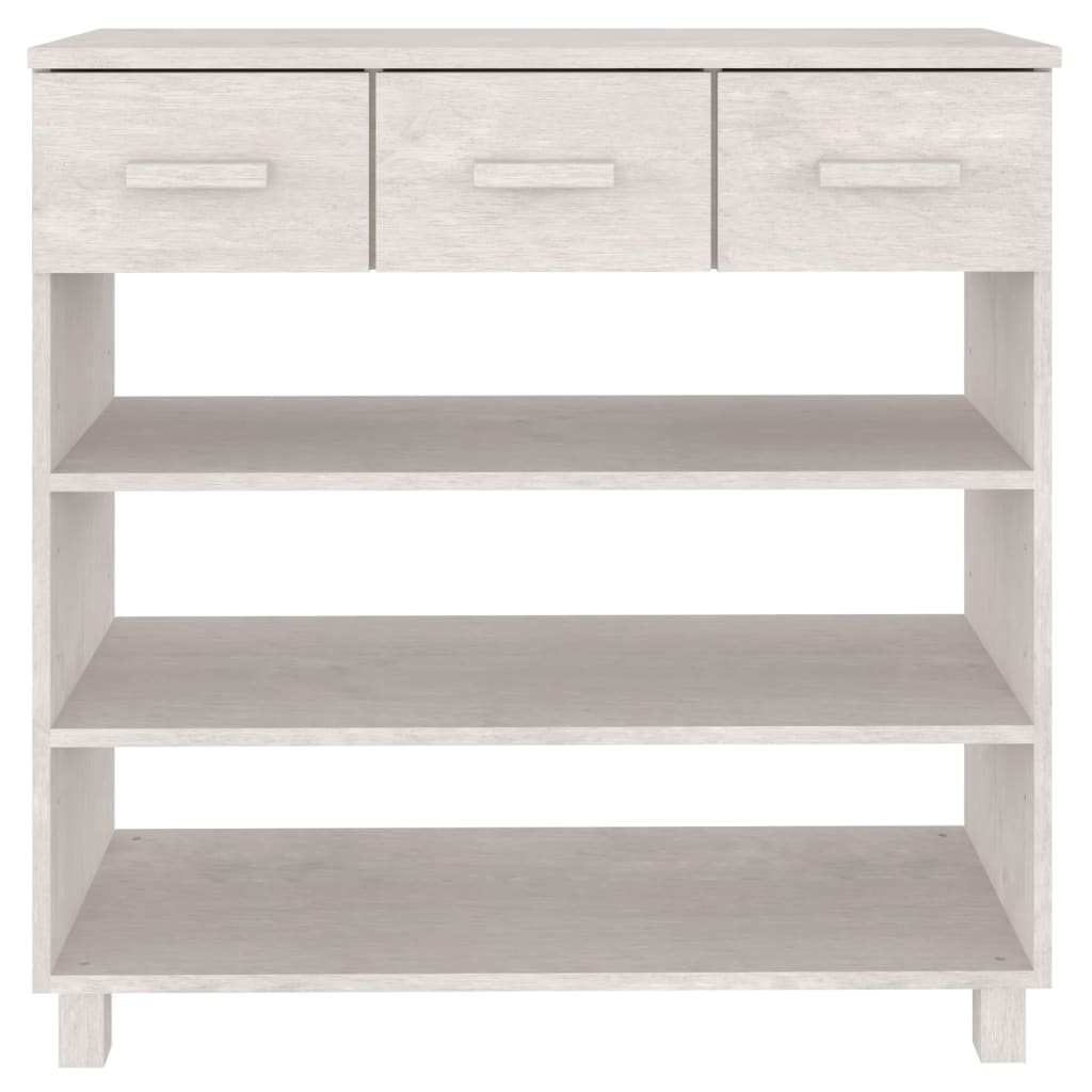 Console table HAMAR white 90x35x90 cm solid pine