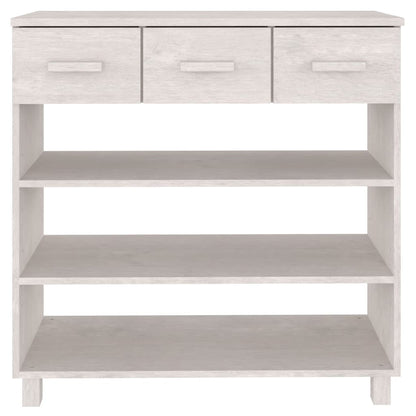 Console table HAMAR white 90x35x90 cm solid pine