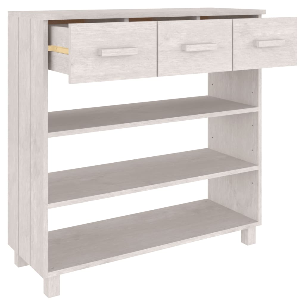 Console table HAMAR white 90x35x90 cm solid pine