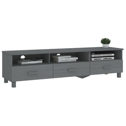 TV-Schrank HAMAR Dunkelgrau 158x40x40 cm Massivholz Kiefer