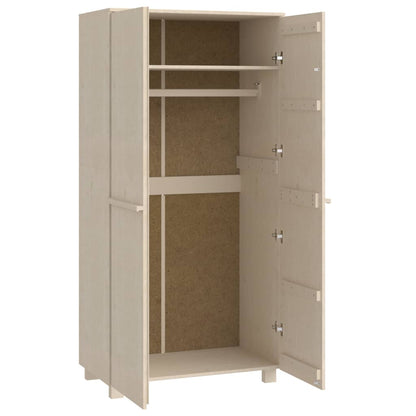 Kleiderschrank HAMAR Honigbraun 89x50x180 cm Massivholz Kiefer