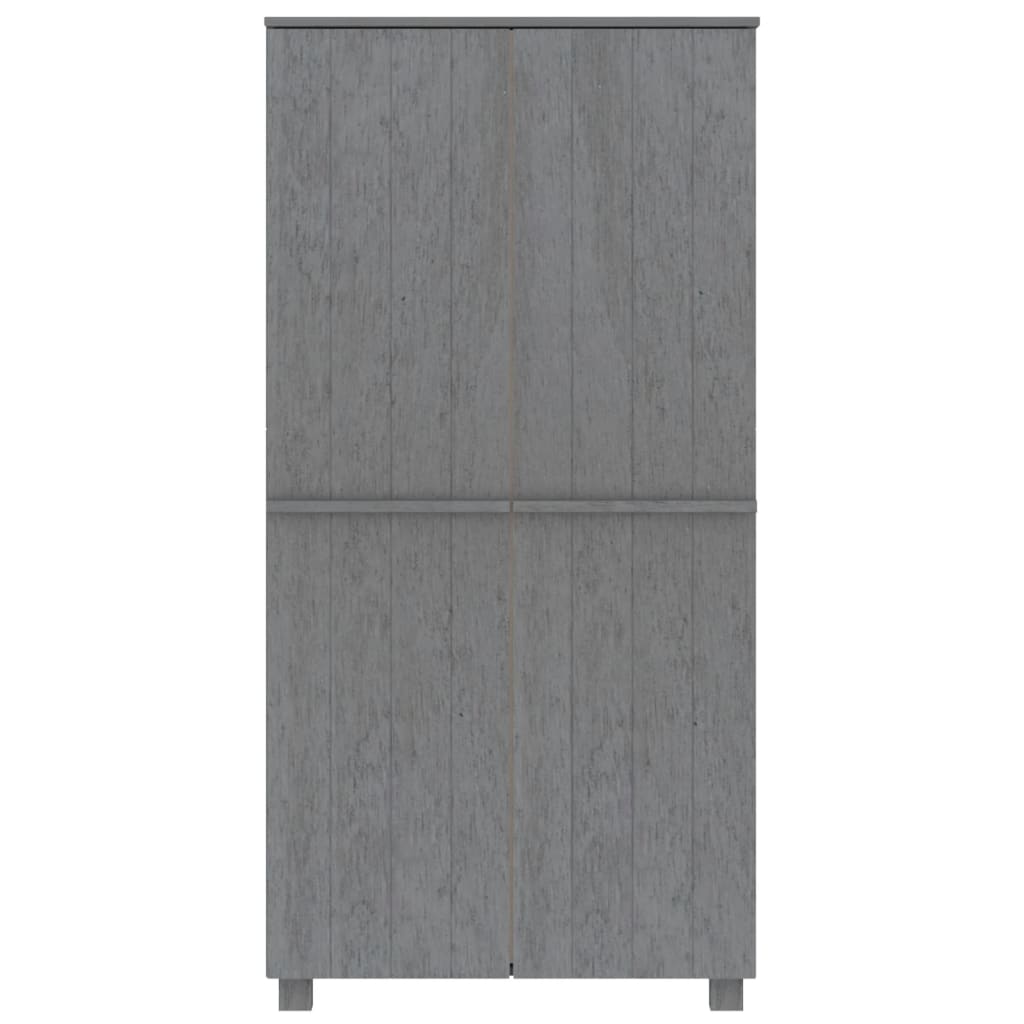 Kleiderschrank HAMAR Dunkelgrau 89x50x180 cm Massivholz Kiefer