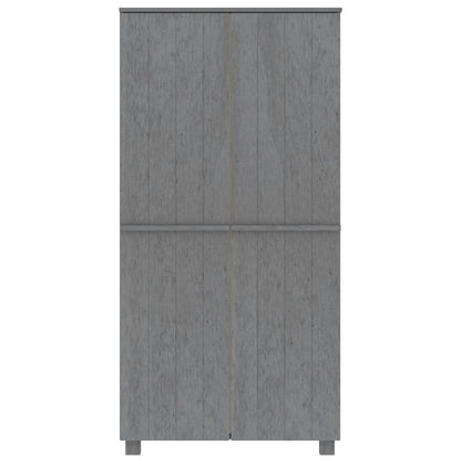 Kleiderschrank HAMAR Dunkelgrau 89x50x180 cm Massivholz Kiefer