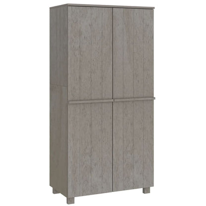 Kleiderschrank HAMAR Hellgrau 89x50x180 cm Massivholz Kiefer