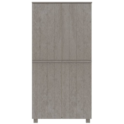 Kleiderschrank HAMAR Hellgrau 89x50x180 cm Massivholz Kiefer