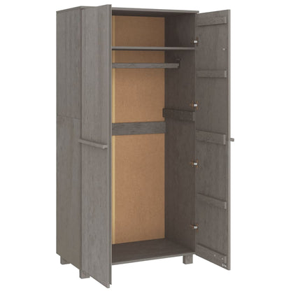 Kleiderschrank HAMAR Hellgrau 89x50x180 cm Massivholz Kiefer