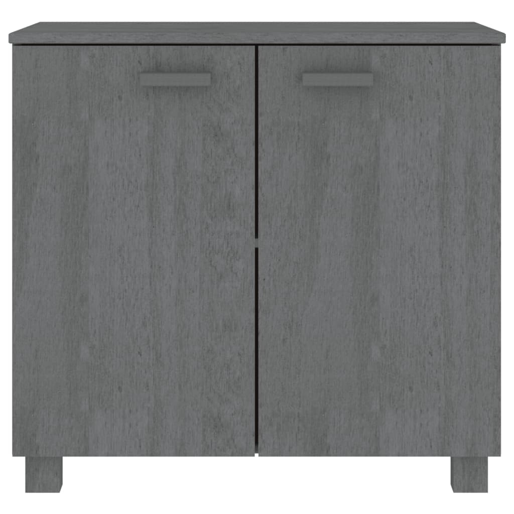 Sideboard HAMAR Dunkelgrau 85x35x80 cm Massivholz Kiefer