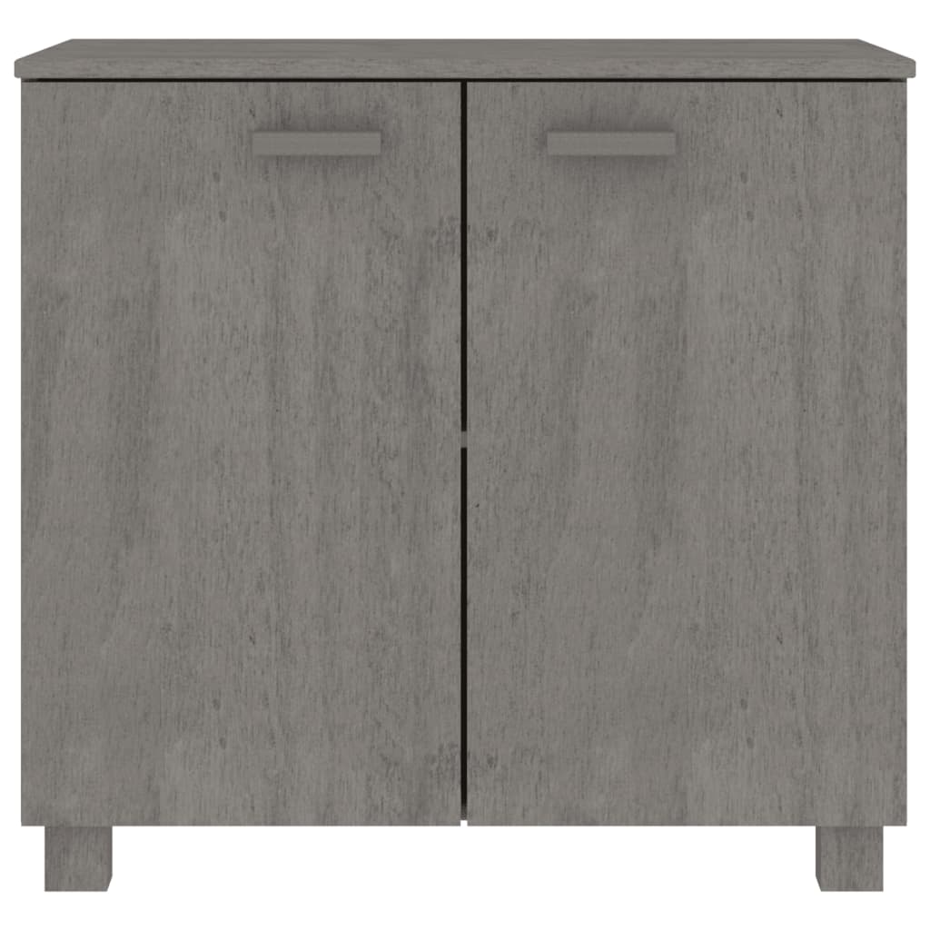 Sideboard HAMAR Hellgrau 85x35x80 cm Massivholz Kiefer