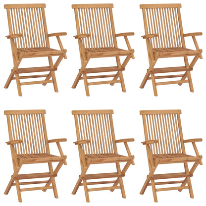 Folding garden chairs 6 pcs. Solid teak wood