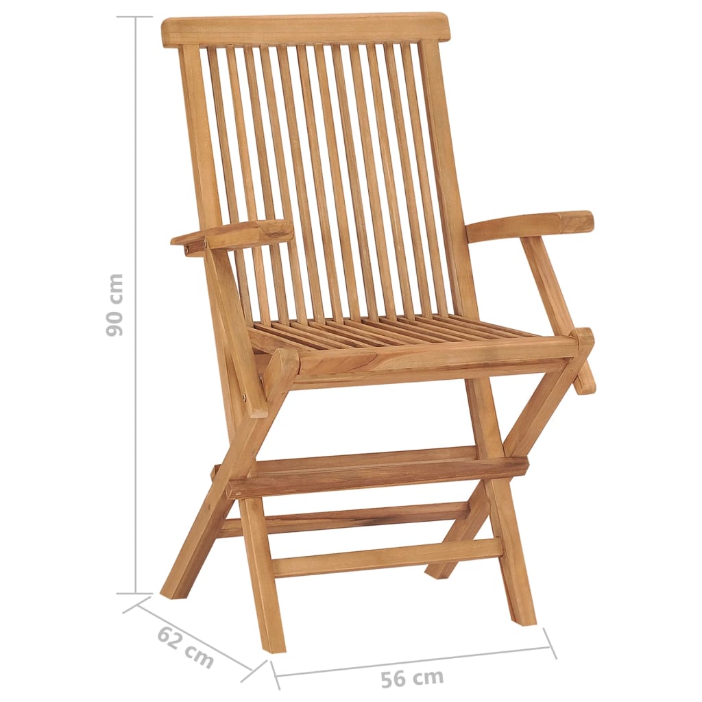 Folding garden chairs 6 pcs. Solid teak wood