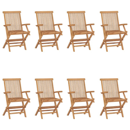 Folding garden chairs 8 pcs. Solid teak wood