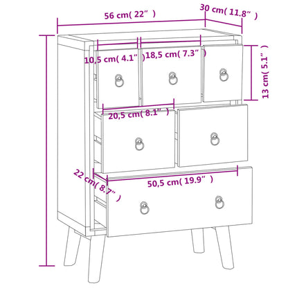 Kommode 56x30x80 cm Massivholz Teak