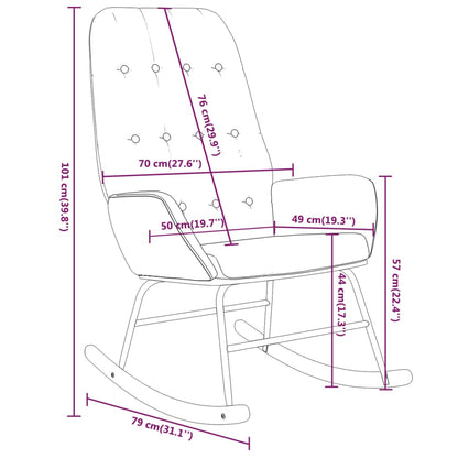 Rocking chair dark grey fabric