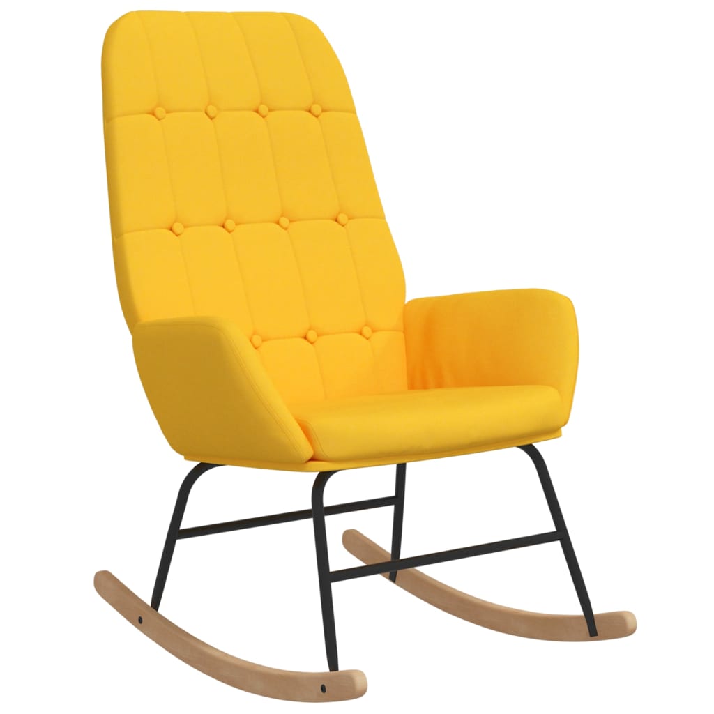 Rocking chair mustard yellow fabric