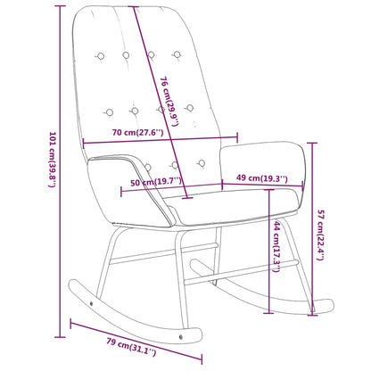 Rocking chair mustard yellow fabric