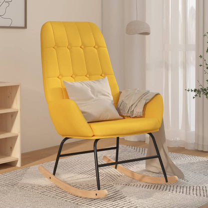 Rocking chair mustard yellow fabric