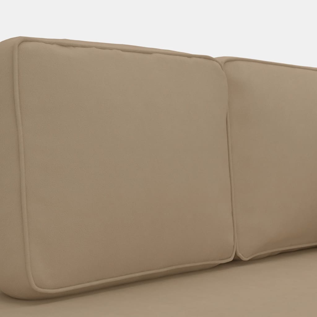 Chaiselongue mit Kissen und Nackenrolle Cappuccino Kunstleder