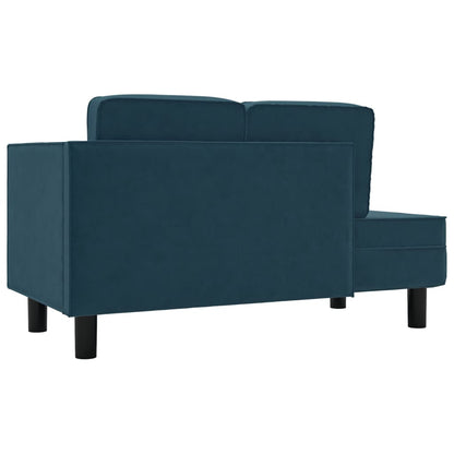 Chaiselongue mit Kissen und Nackenrolle Blau Samt