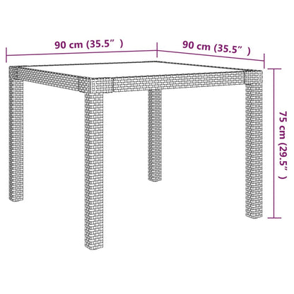 3-tlg. Garten-Essgruppe mit Kissen Poly Rattan Grau