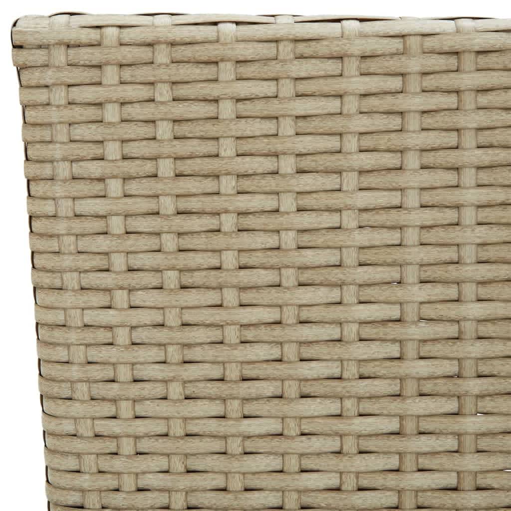 3-tlg. Garten-Essgruppe mit Kissen Poly Rattan Beige