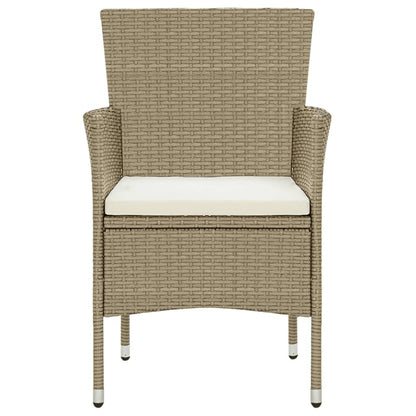 9-tlg. Garten-Essgruppe mit Kissen Poly Rattan Beige