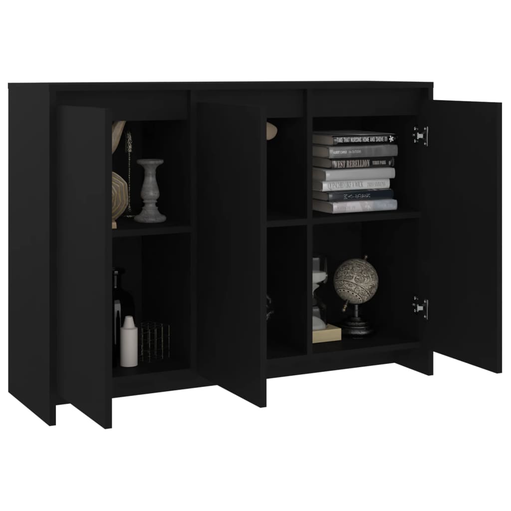 Sideboard Schwarz 102x33x75 cm Holzwerkstoff