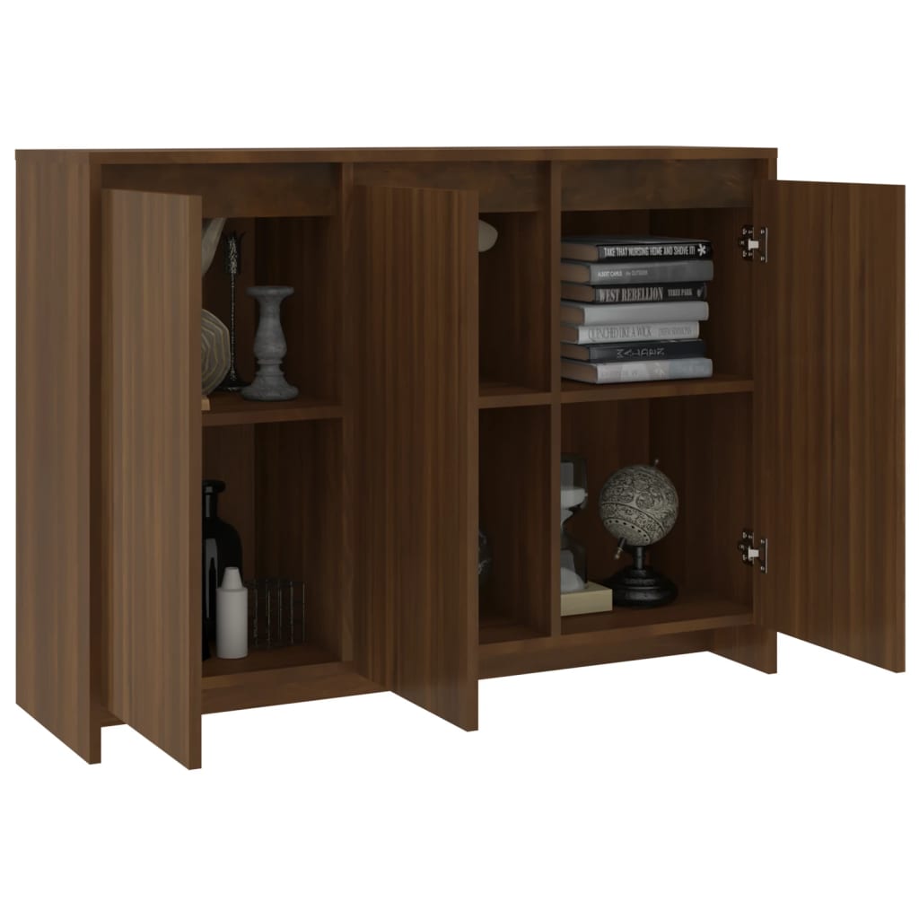 Sideboard Braun Eichen-Optik 102x33x75 cm Holzwerkstoff