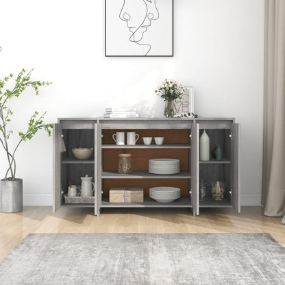 Sideboard Grau Sonoma 135x41x75 cm Holzwerkstoff