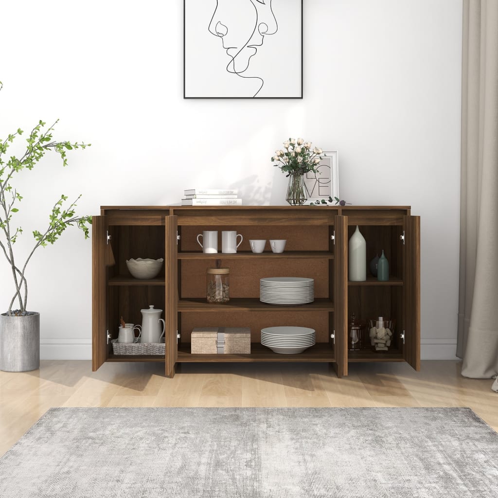 Sideboard Braun Eichen-Optik 135x41x75 cm Holzwerkstoff