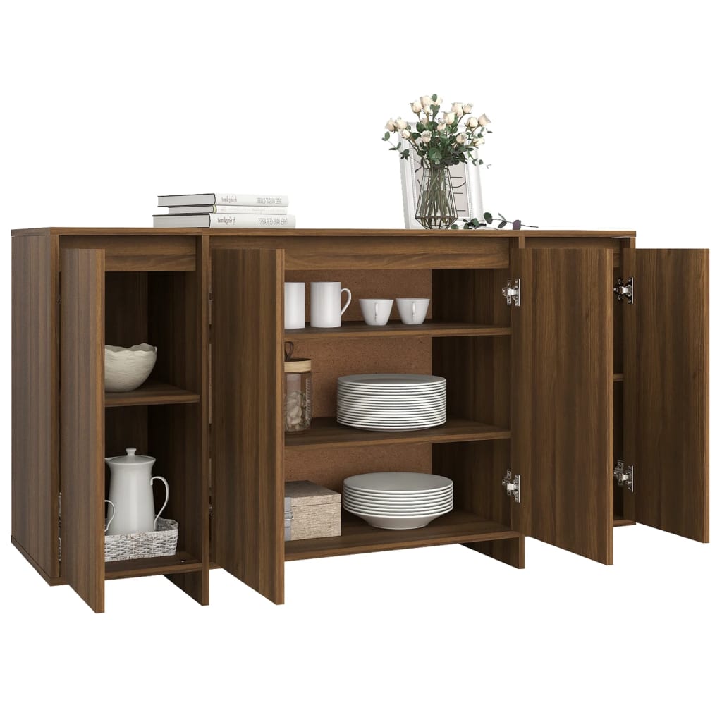 Sideboard Braun Eichen-Optik 135x41x75 cm Holzwerkstoff